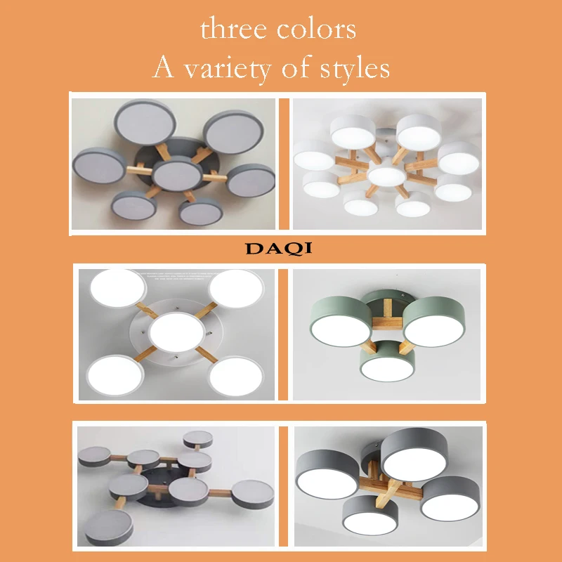 $22.72 Nordic modern kitchen LED lamp ceiling lamp bedroom living room lighting hotel villa wooden decorative lamps