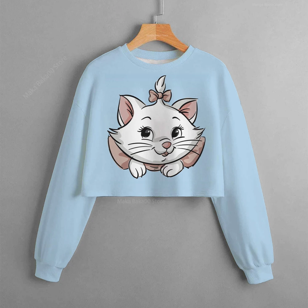 

Children's clothing Christmas new Disney short sweater print Mary cat sports style cartoon girl toy clothing cute top
