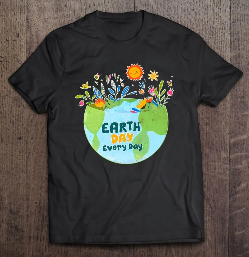

Футболка мужская оверсайз с коротким рукавом, празднование Дня земли, каждый день, День Земли