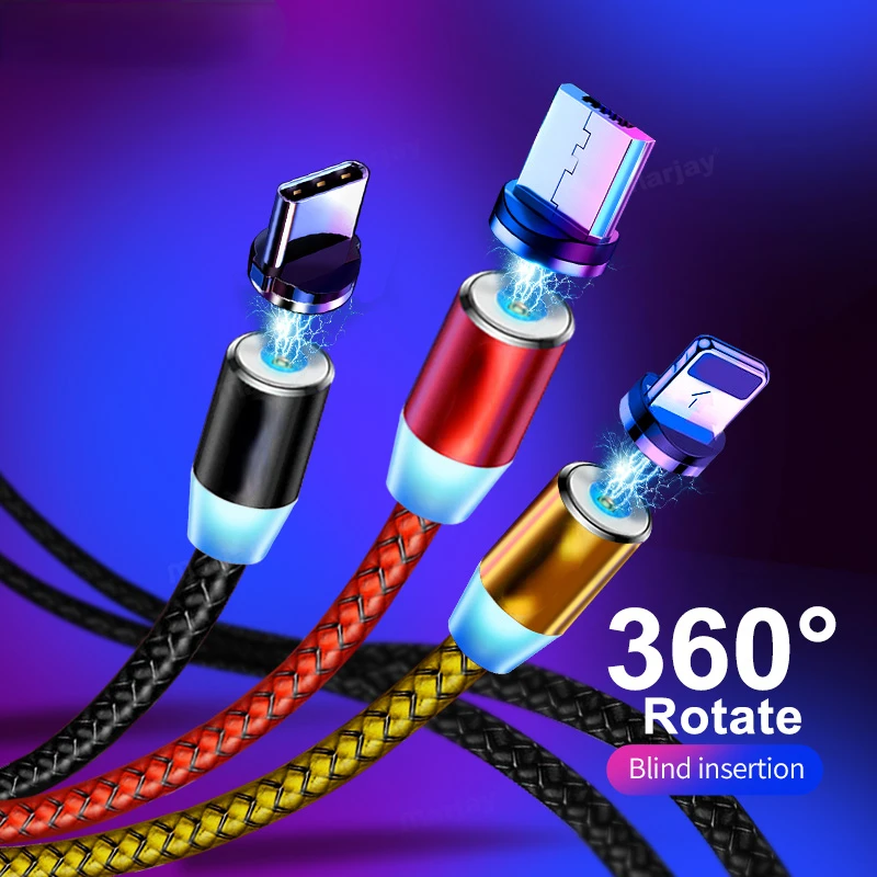

Micro USB Cable For iPhone Android Fast Charging Magnet Charger USB Type C Cable Mobile Phone Cord Wire