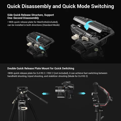 SmallRig AD-01 Профессиональный алюминиевый штатив для видеокамеры