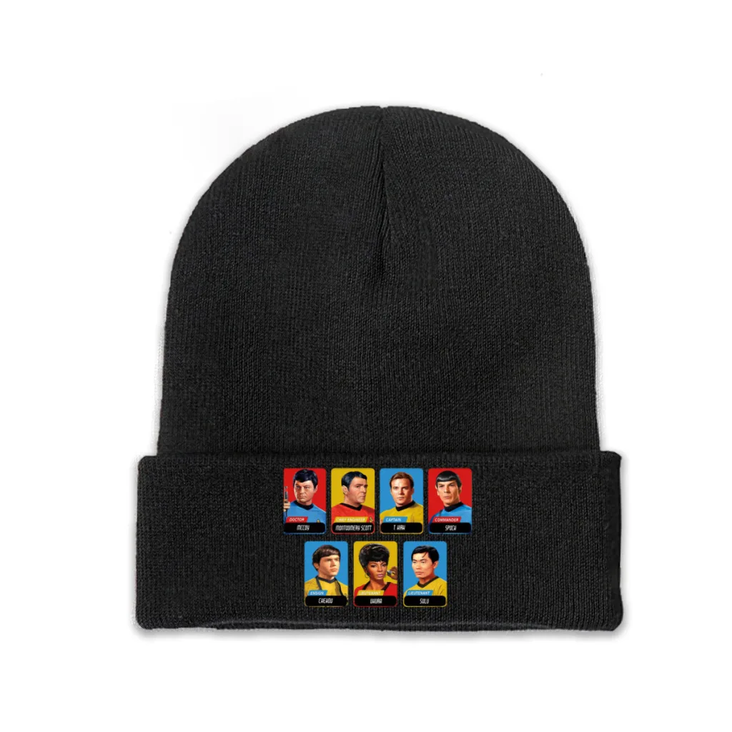 

Star Trek Trekkers TOS Space Film Skullies Beanies Caps Retro Full Color Knitted Winter Warm Bonnet Hats Unisex Ski Cap