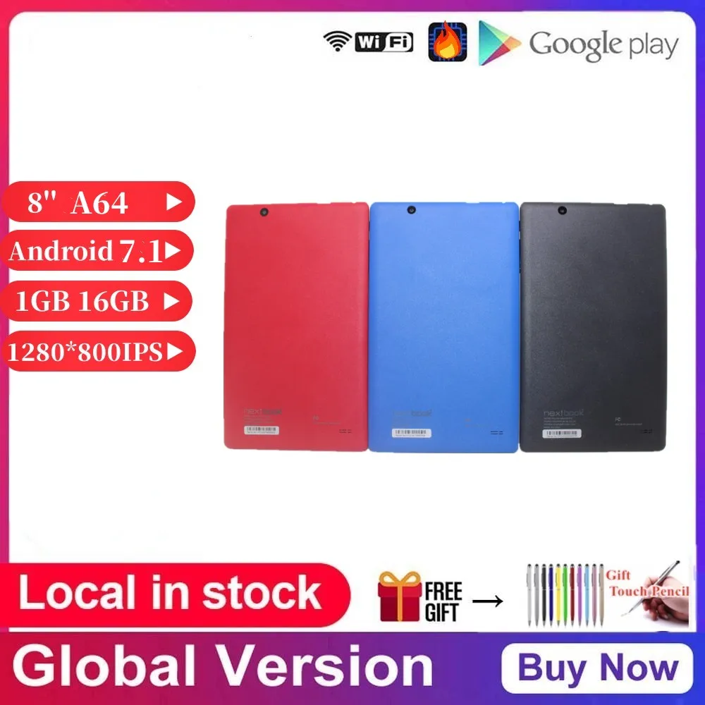 

Google Play 8'' Android 7.1 Netbook Allwinner A64 Quad Core 1GB RAM 16GB ROM 1280*800IPS Portable Tablets PC With Dual Cameras