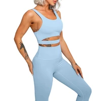 womens yoga top and pants set fitness gym 2 piece suit high waist exercise tights ecological yoga suit
