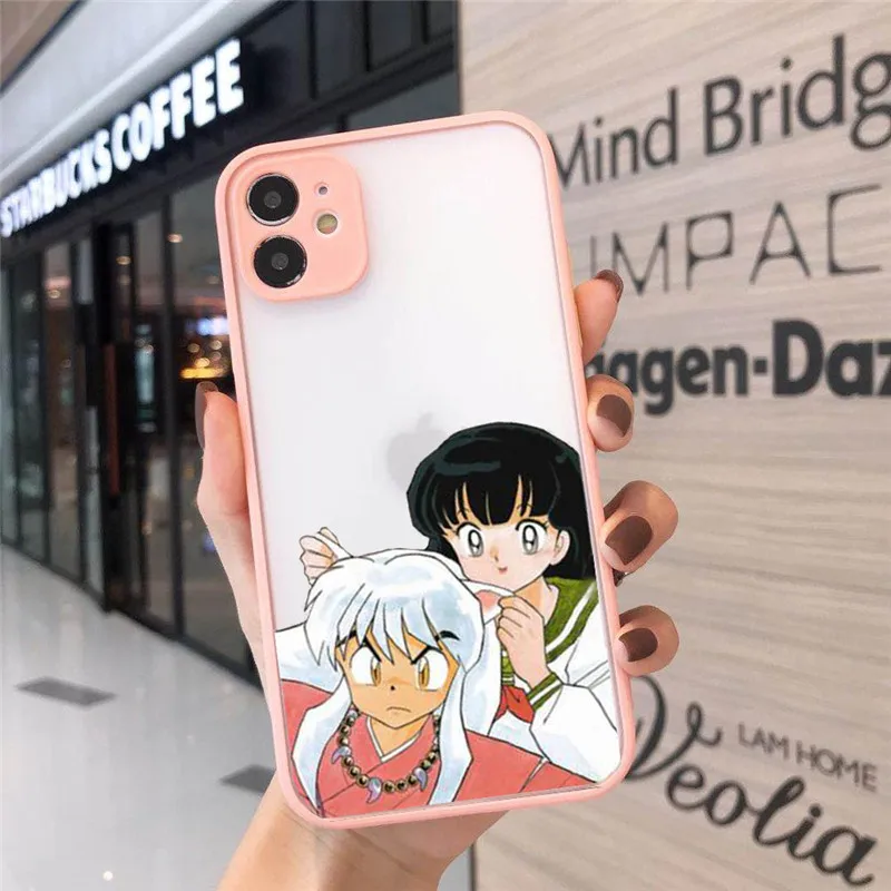 soft bumper phone case cover for iphone 11 12 pro xs max 8 7 6 6s plus x 13 xr hot anime japan cartoon inuyasha higurash coque free global shipping