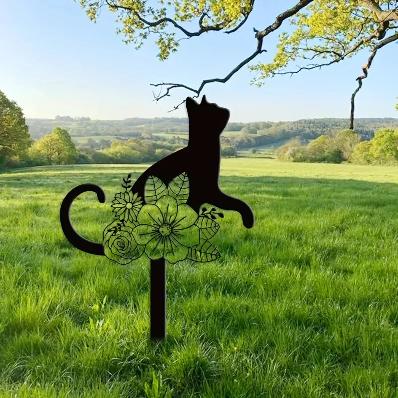 Садовые Маркеры С Гравировкой Металлический Кол Колонной Эмблемой Кошки Знак