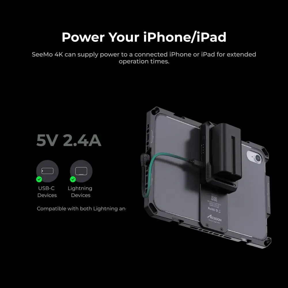 Адаптер видеопередатчика Accsoon SeeMo 4K IOS/HDMI для мониторинга iPhone и iPad