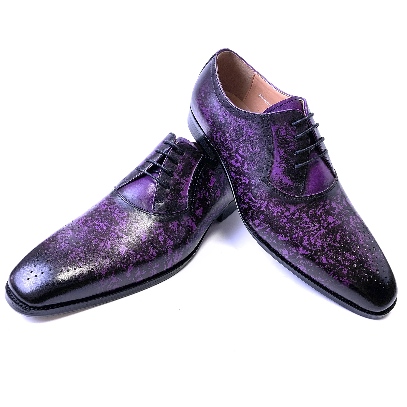 

LUXURY MEN OXFORD SHOES GENUINE LEATHER PRINTS BROWN BLACK LACE UP POINTED TOE OFFICE WEDDING DRESS FORMAL OXFORD SHOES FOR MEN