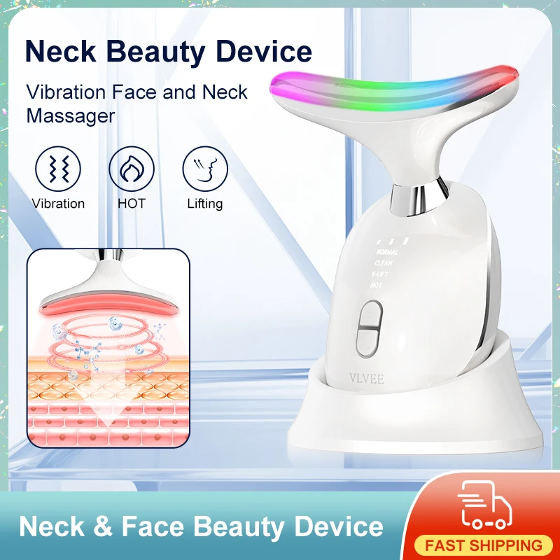 VLVEE 4-светодиодный цветной светильник для шеи косметическое устройство подтяжки