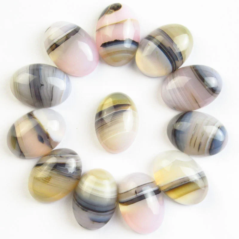 

Wholesale 8Pcs 18x13mm Oval Shaped Natural Scenic Dendritic Agate Cabochon Jewelry Making Beautiful Findings Jewelry
