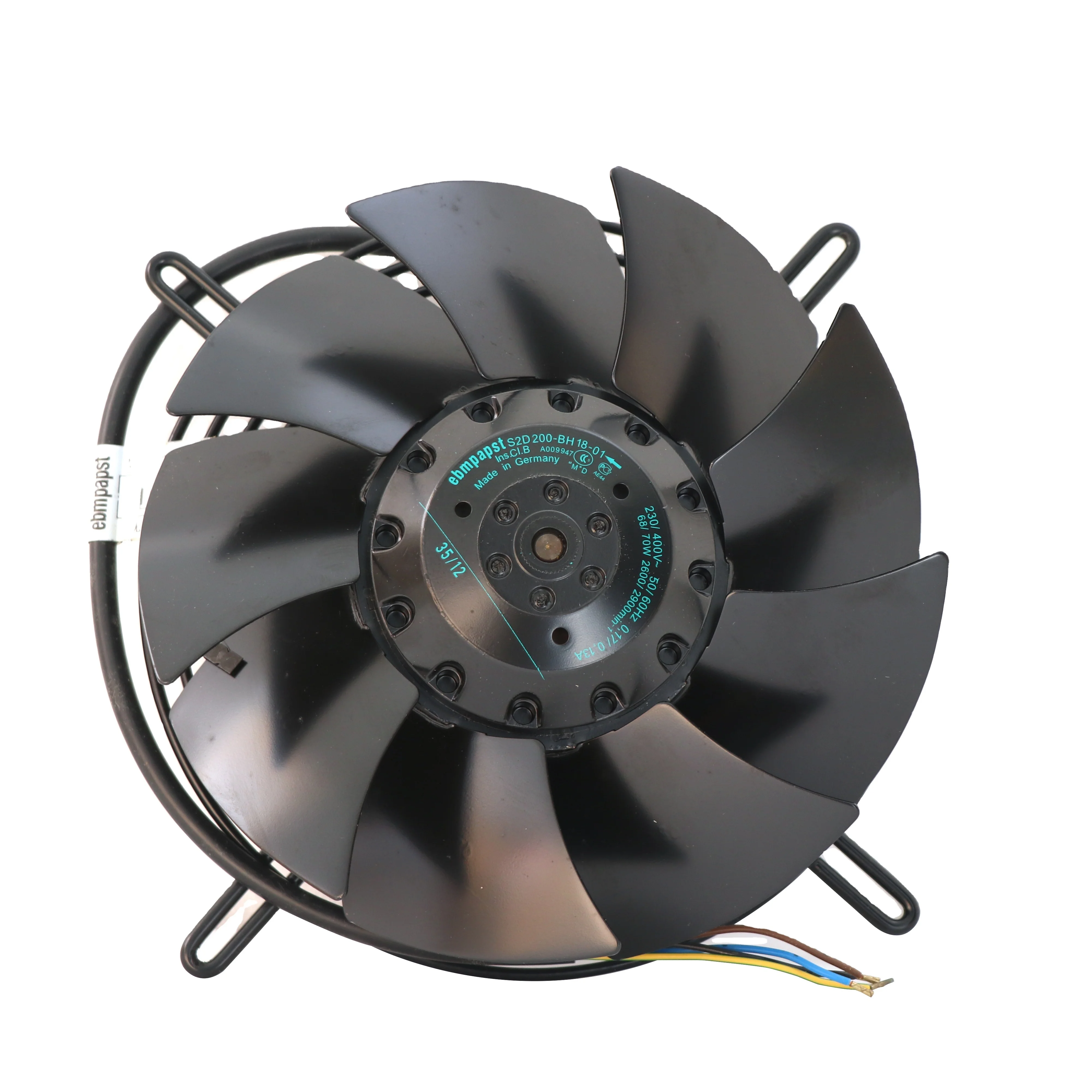 

S2D200-BH18-01 M2D068-BC 200mm 0.17A 68W 400V AC 2600RPM Electric Control Cabinet Axial Cooling Fan