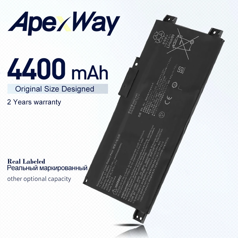 

ApexWay SQU-1711 SQU-1718 Laptop Battery For Thunderobot 911 Air 911Air 911M 911ME 911MT 911S Targa G7000M G8000M 11.55V 51.28Wh