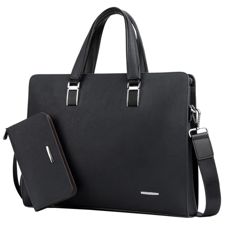 

Male Shoulder Fashion Bag Business Briefcase Leather Designer Bag 15.6 Briefcases Laptop Luxury Tote Handbag Men's Man Bag