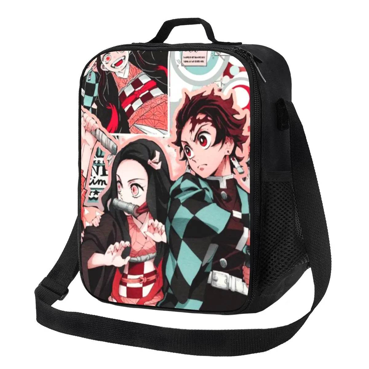 

Изолированная сумка-тоут Kimetsu No Yaiba для обеда с рассеивателем демонов, сумка для аниме манги, портативный охладитель, термоконтейнер для еды, детский школьный Ланч-бокс