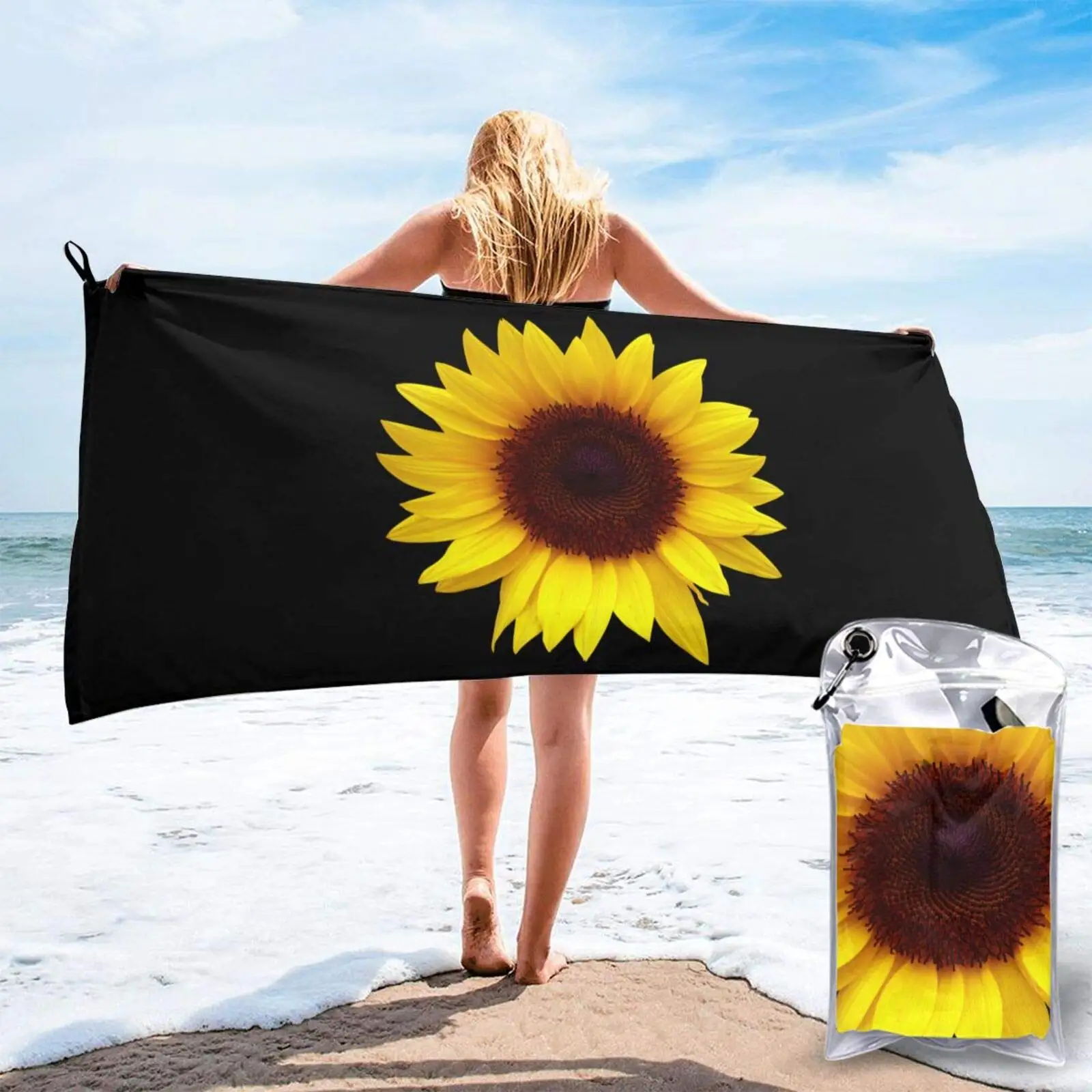 

Sunflower Large Bath Towel Microfiber Super Soft Lightweight Beach Towel Highly Absorbent Bath Sheet Quick Dry Towel forSwimming