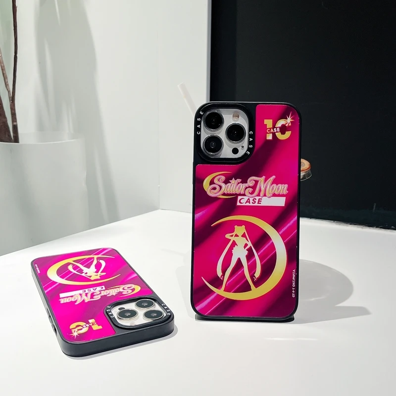 

Милый зеркальный чехол kawaii с японским аниме для iPhone 11 12 13 Pro Xs Max Xr X 7 8 Puls SE 2, жесткий чехол-накладка