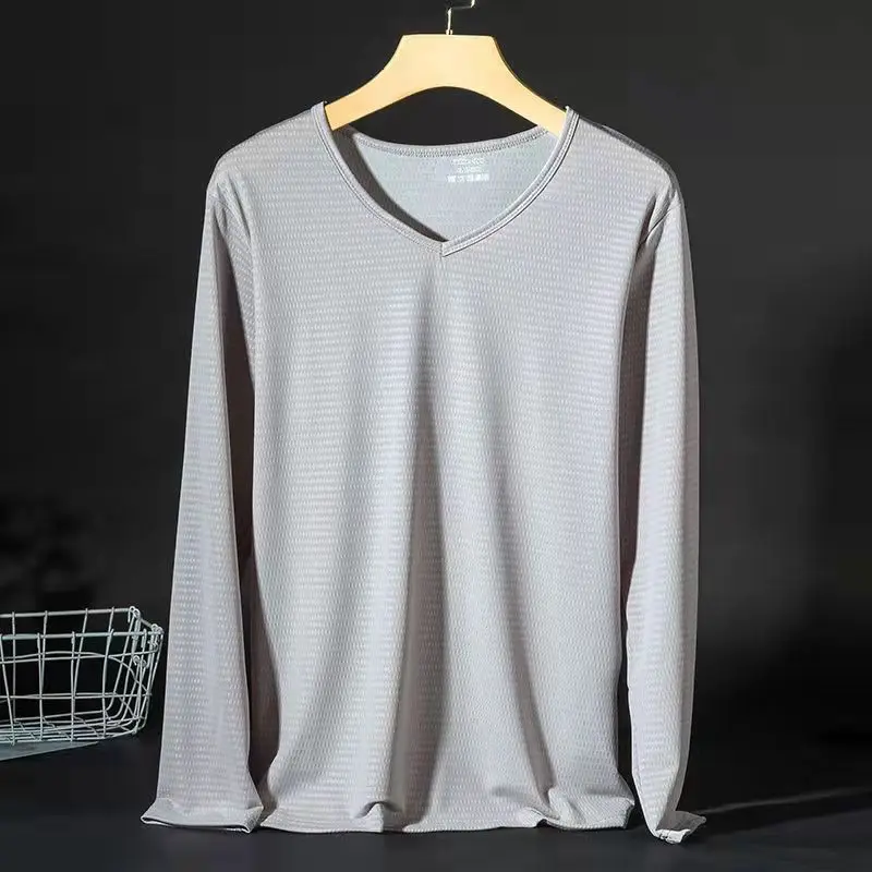 

Summer Ice Silk Long-sleeved T-shirt Men's Quick-drying