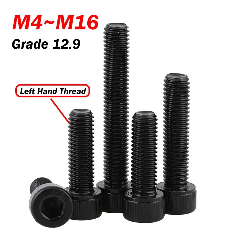 M4 M5 M6 M8 M10~M16 Сталь марки 12,9, левая сторона, левая, противоположная, обратная резьба, крышка, чашка, шестигранная головка, винт с шестигранной головкой