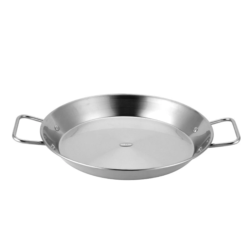 

30cm Stainless Steel Non-Stick Paella Pan Spanish Seafood Frying Pot Wok Cheese Cooker Cooking Pan Kitchen Cookware