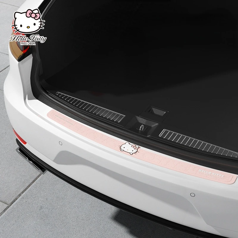 

Hello Kitty Car Door Sill Bar Anti-step Sticker Anti-bump Cartoon Kitten Trunk Universal Silicone Protective Decoration Supplies