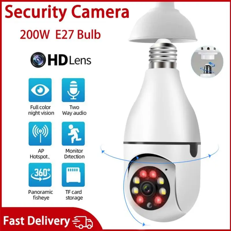 

Беспроводная IP-камера PTZ 1080P с Wi-Fi, поворот на 360 градусов, автоматическое слежение, панорамная светильник лампочкой, удаленный просмотр, каме...