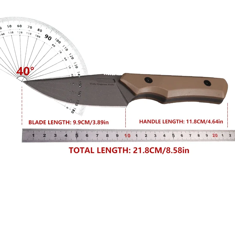 Нож CIVIVI M2 запасной с фиксированным лезвием и зажимом для ремня Kydex ручка tan G10 (7 8 см