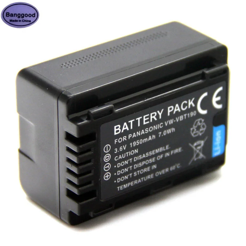 

VW-VBT190 Camera Battery for Panasonic HC-V110 V130 V160 V180 V210 V250 V260 V380 V510 V520 V530 V550 V710 VW-VBT380 Camcorder