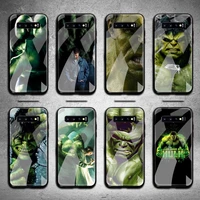 bandai marvel superhero hulk phone case tempered glass for samsung s20 plus s7 s8 s9 s10 note 8 9 10 plus