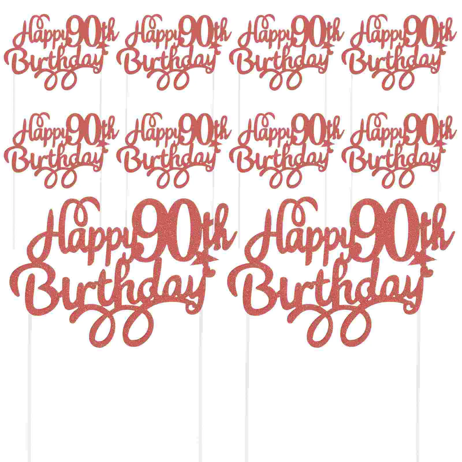 

Cake Toppers 90Th Picks Birthday Anniversary Decor Years Numbers Wedding Glitter Cupcake Sparkly Food Celebrating Insert Old