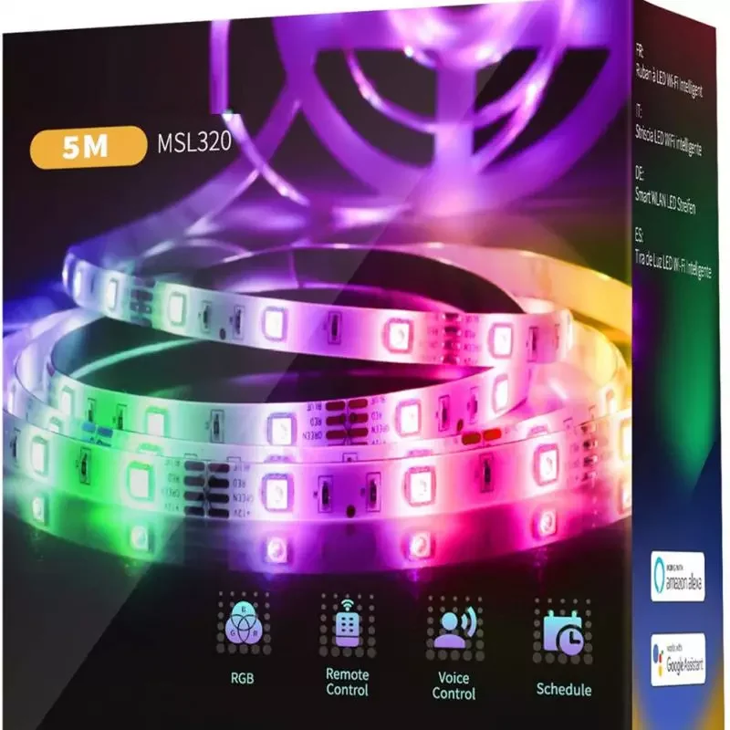 

NEW2023 WIFI LED Strip Light Smart Life Symphony Flexible Diode Lamp Tape With WIFI Controller 24 Button Remote Control IP20