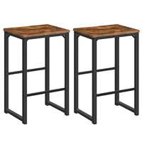 hoobro bar stools set of 2 bar chairs with different height pedals soft edges black steel frame for kitchen dining living room