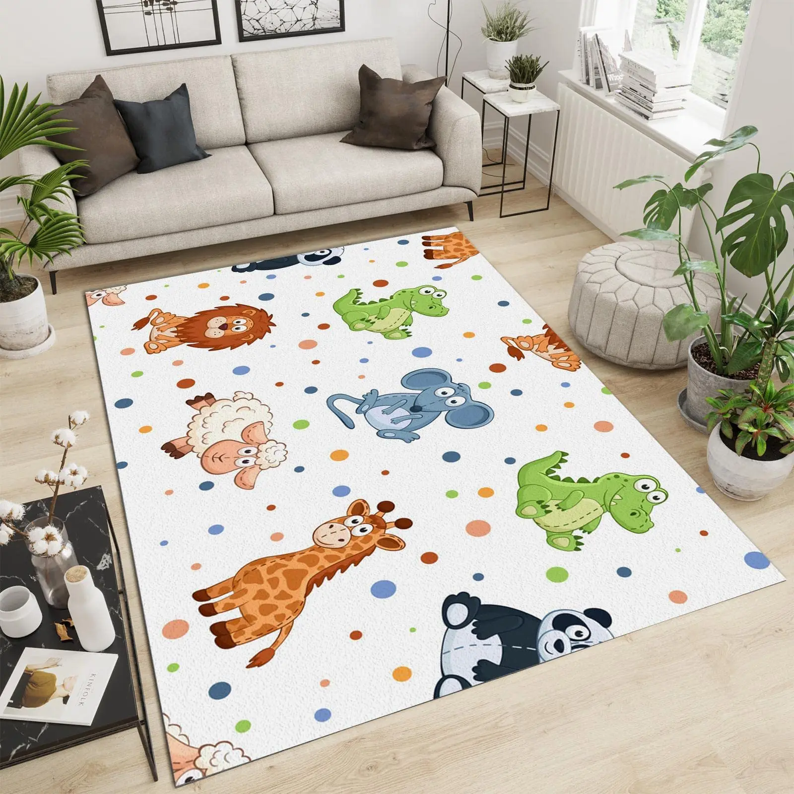 

HX Infant Crawling Pad Cute Crocodile Lion Giraffe 3D Printed Areas Rugs Flannel Material Mats for Living Room Dropshipping