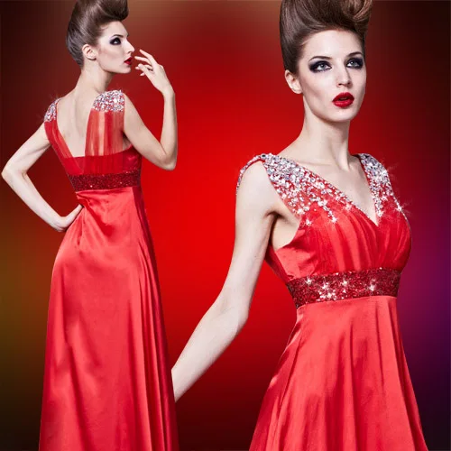 

Bridal red long design free shipping 2018 maxi dress crystal vestidos formales long party dress Homecoming bridesmaid dresses