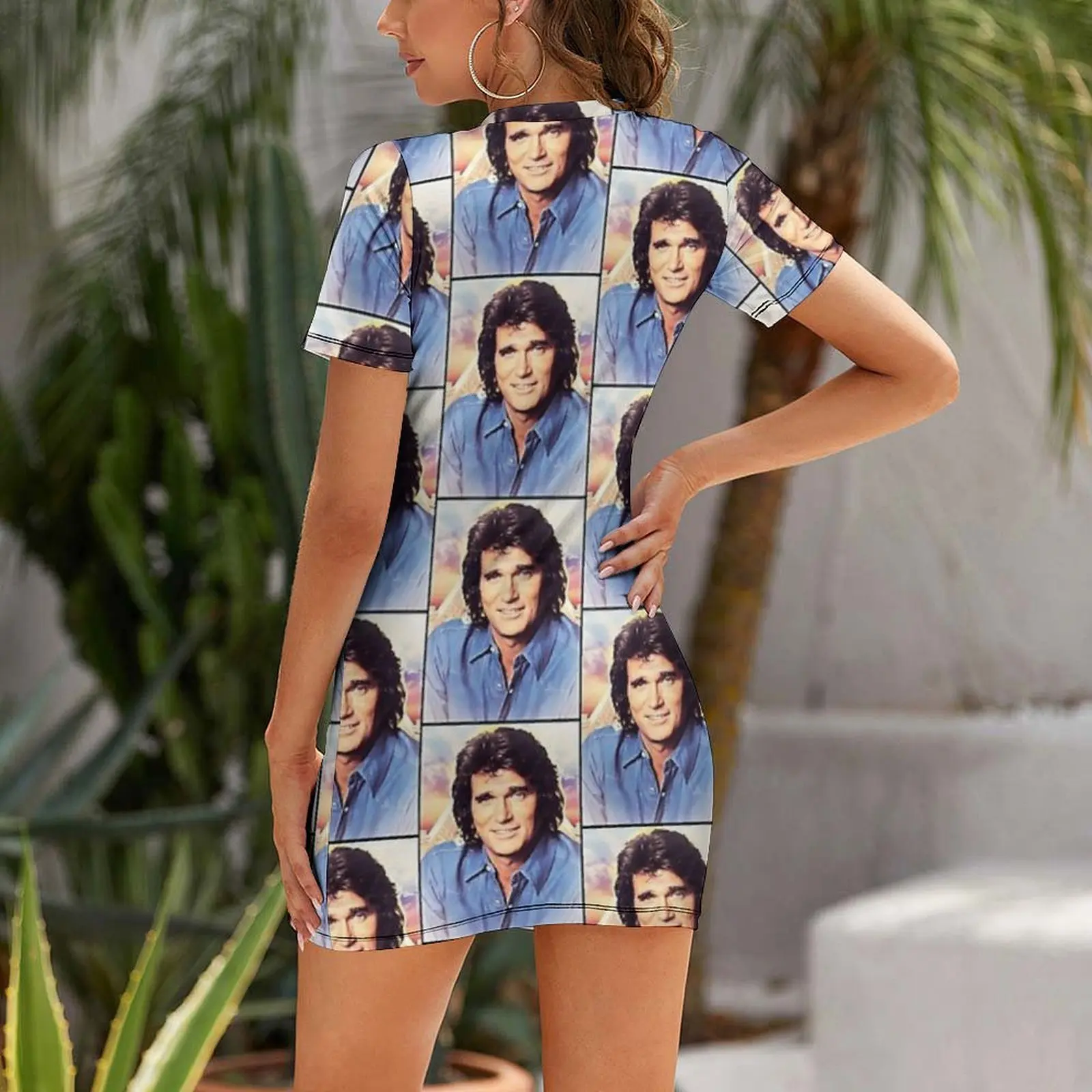 Фото Платье с короткими рукавами Michael Landon. Женская одежда, платья для женщин. Женская одежда лето 2026. Новинки 2026 года. Платье. №2