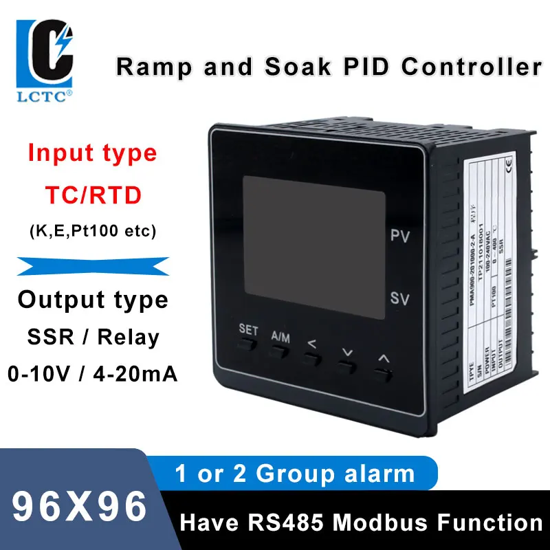 50 Segments Programmable Ramp Soak TC/RTD Input  96x96mm SSR/Relay/4-20mA output LCD Intelligent Pid Temperature Controller