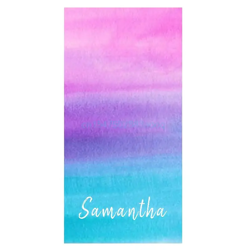

Colorful Ombre Watercolor Pink Purple Blue Beach Shower Towel for Women Stylish Abstract Painting Art Sport Bath Towels 140X70cm