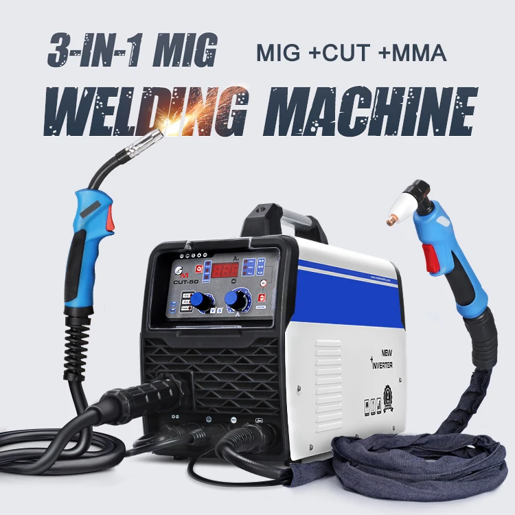Купи Multi-Function Welding Machine MIG CUT ARC MMA 3 in 1 Welder Semi-Automatic Mig/plasma cutting/stick M cutter 220V за 28,806 рублей в магазине AliExpress