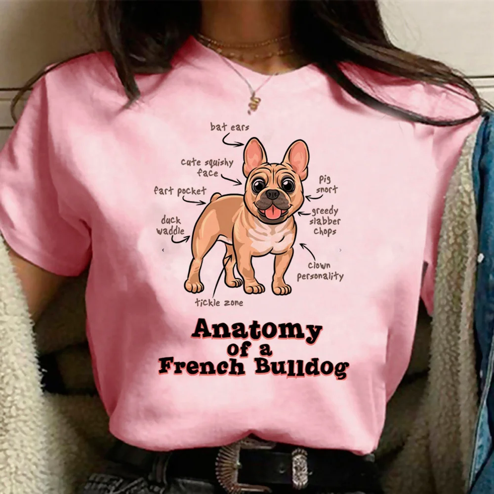 

Bulldog top women Japanese comic top female designer anime clothing