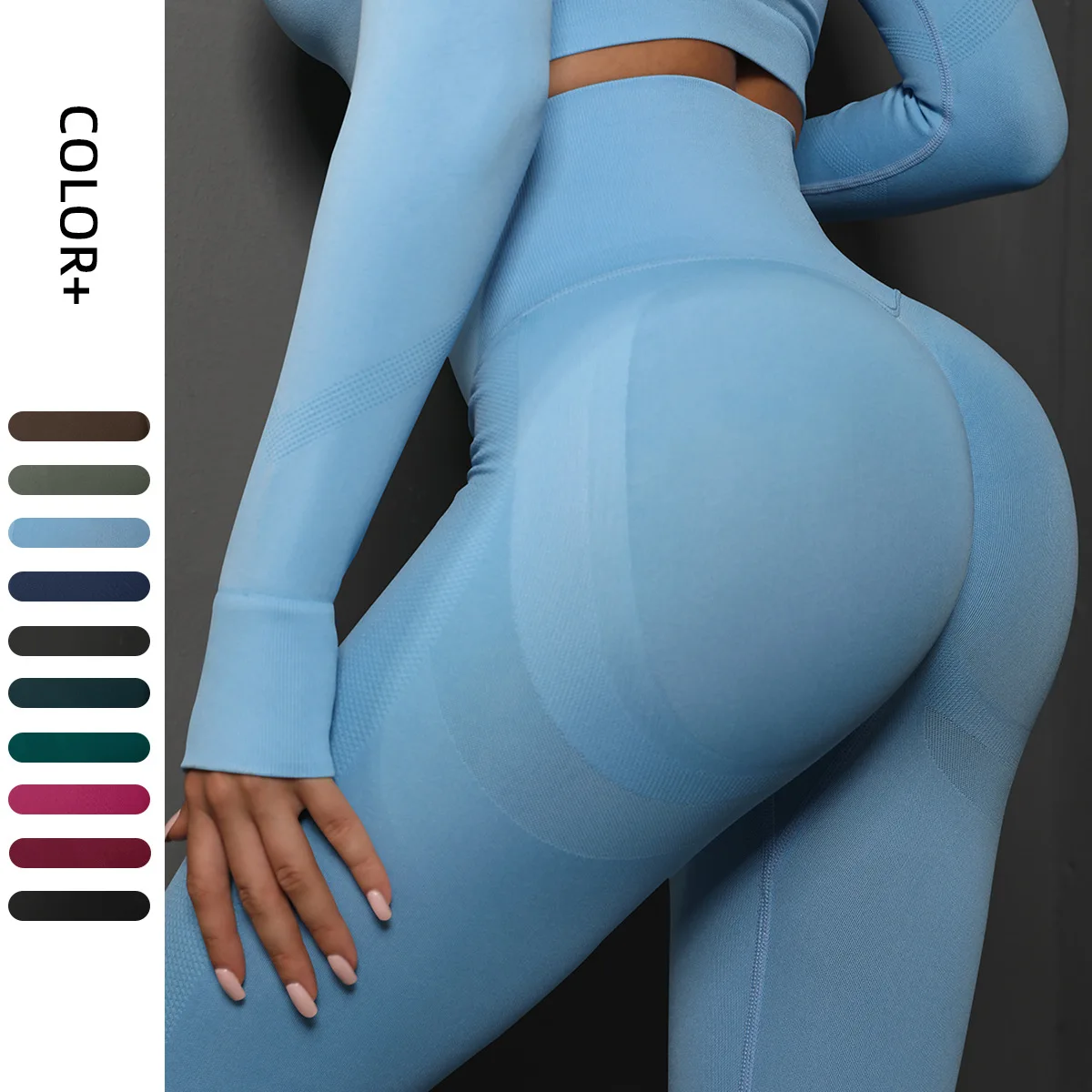 

Peach Buttocks Clothings Seamless Leggings Women Clothing Smiling Faces Fitness Trousers Yoga Sports Running Woman Clothes Gym