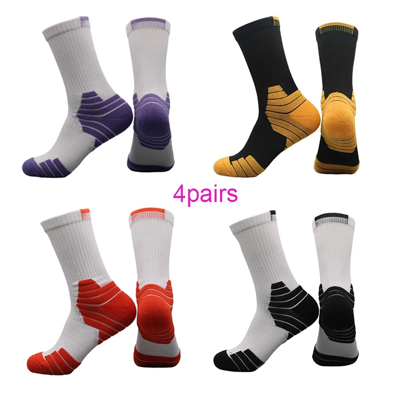 4 pairs Unisex Professional Outdoor Sport Cycling Socks Basketball Football Soccer Running Trekking Socks Men Women