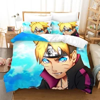 naruto 3 piece set household bedding uzumaki naruto3d digital printing quilt cover pillowcase uchiha sasuke animation