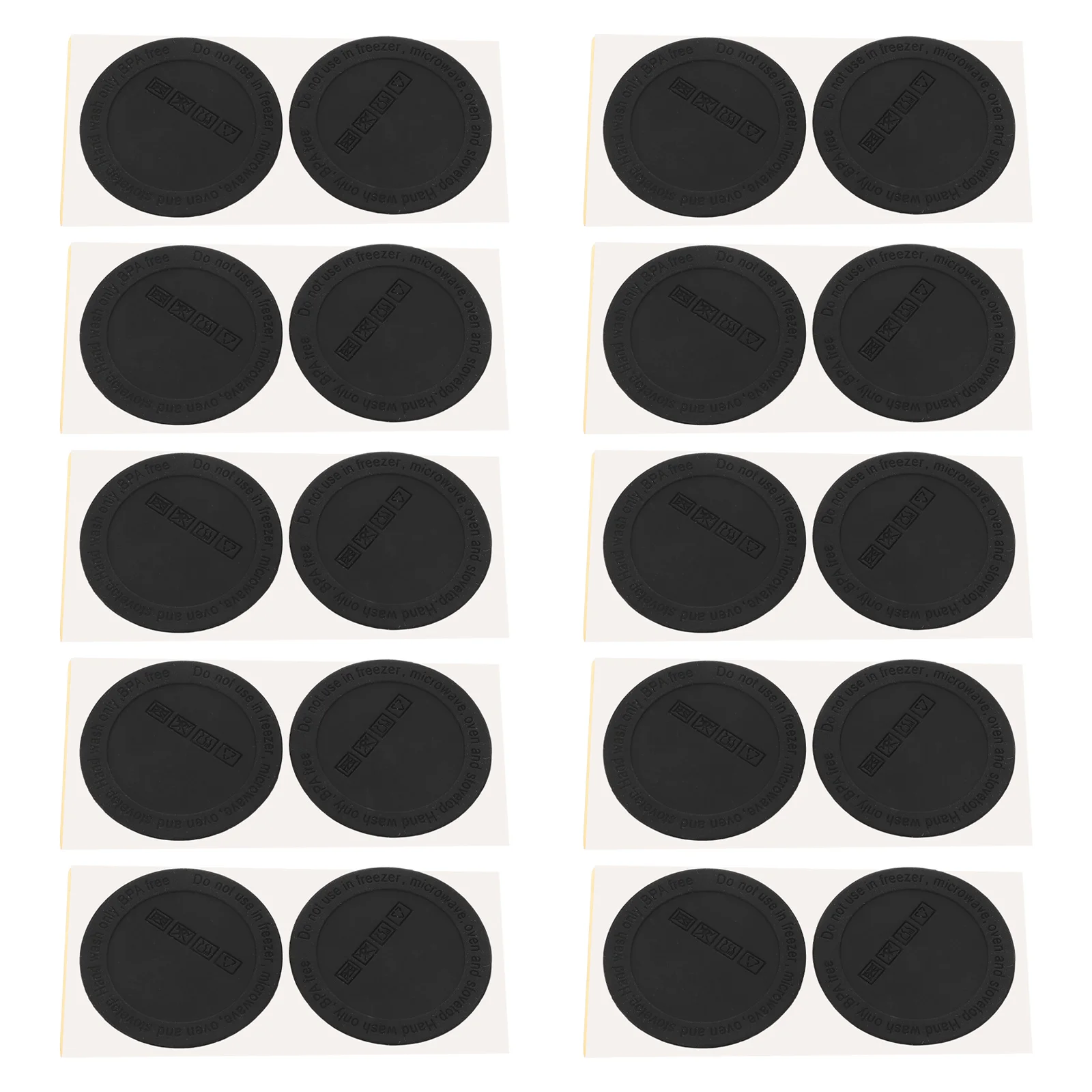 

20 Pcs Adhesive Silicone Pad Round Mats Stainless Steel Water Bottle Tumbler Bottom Household Products Non-skid Cup