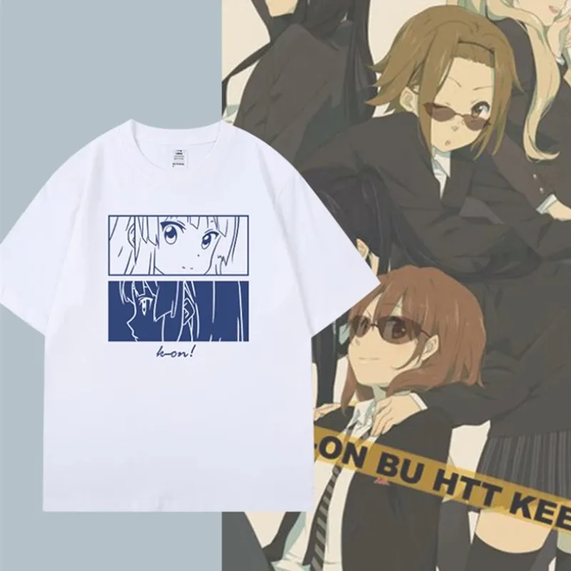 

K-ON Akiyama Mio Hirasawa Yui Футболка с принтом аниме мультфильм Повседневная футболка