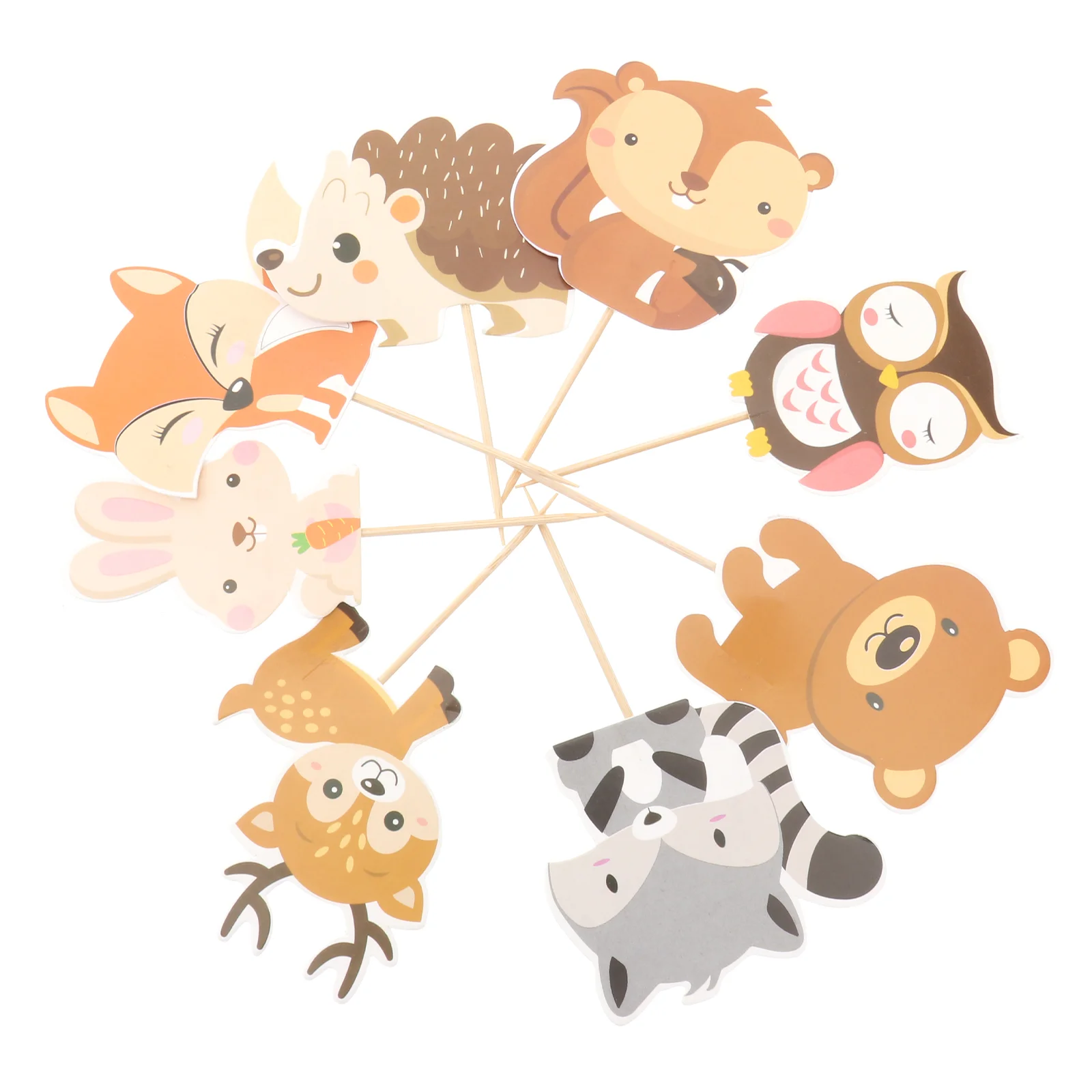 

Party Cupcake Toppers Animal Dessert Decor Forest Fruit Animals Insert Pick Picks Woodland Birthday Shower Baby Glitter
