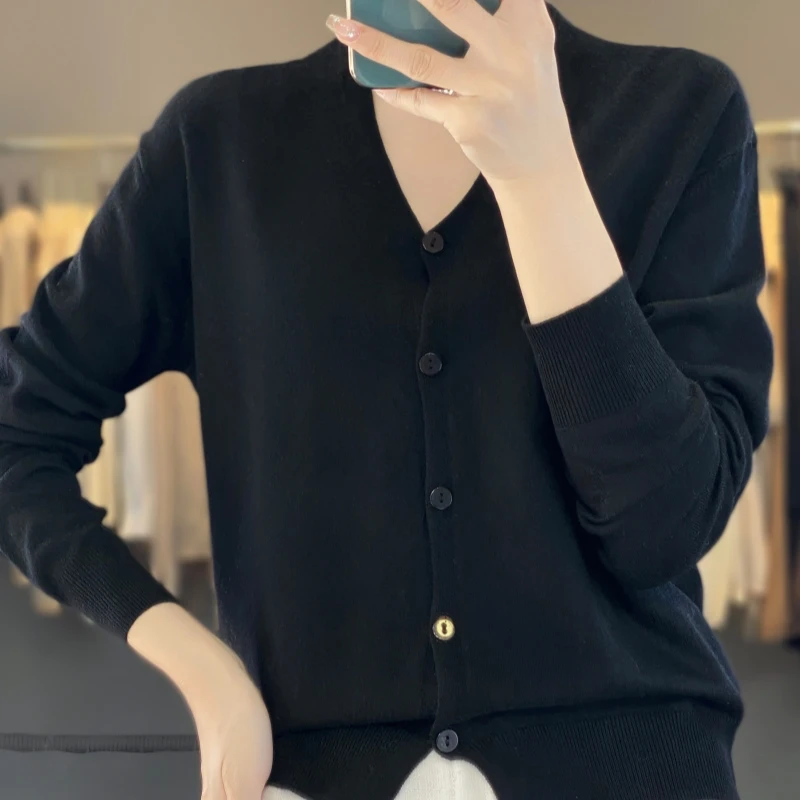 Женский трикотажный кардиган однотонный минималистичный жакет с длинным