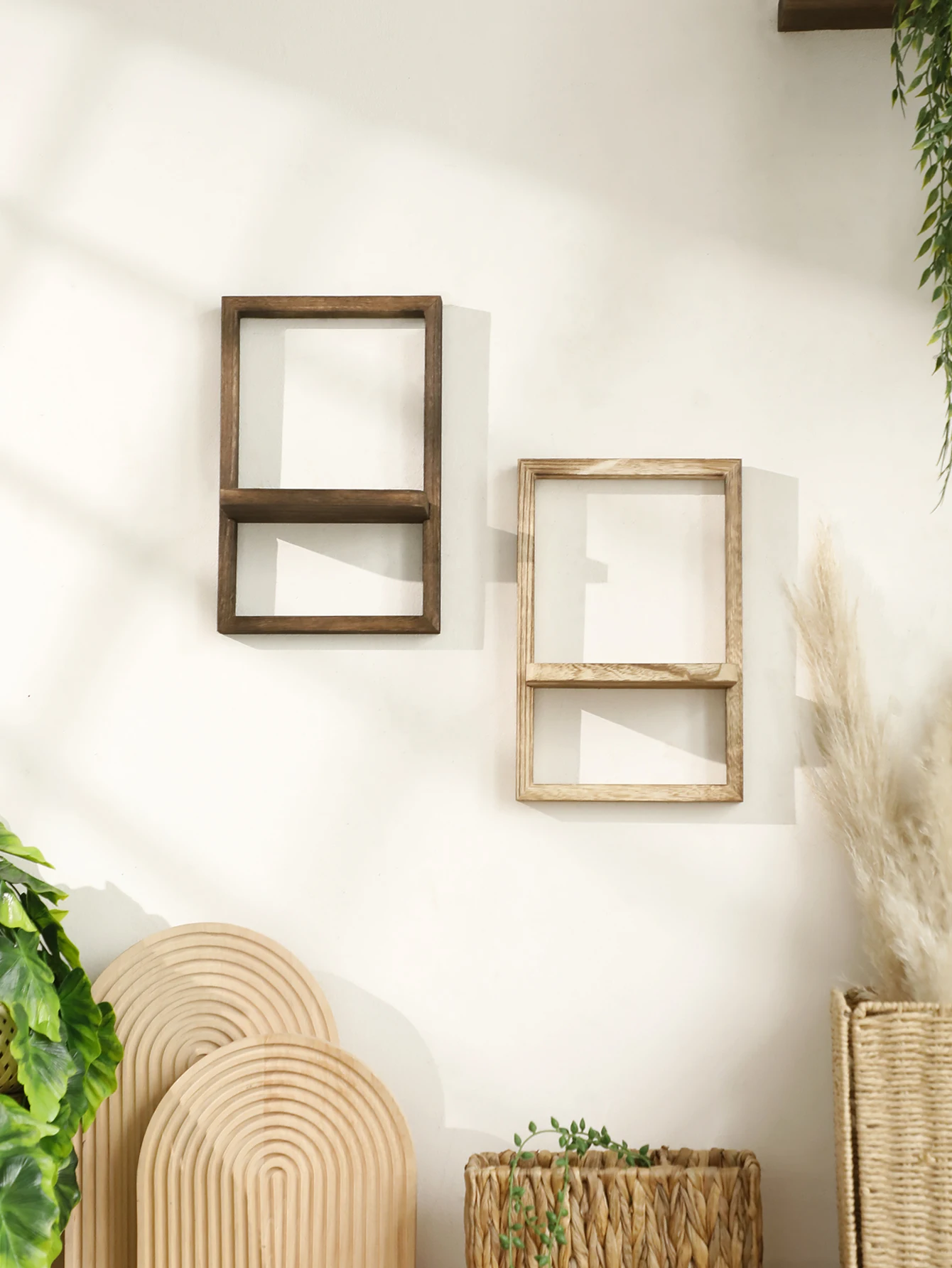 Деревянная полка-витрина плавающие полки деревянные в деревенском стиле