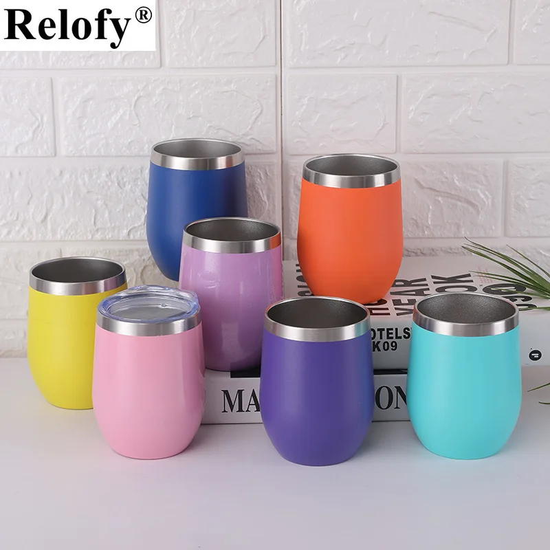 

12oz Stainless Steel Eggshell Vacuum Flask Portable Travel Coffee Cup Office Business Water Bottle Tea Mug Drinker Drinkware