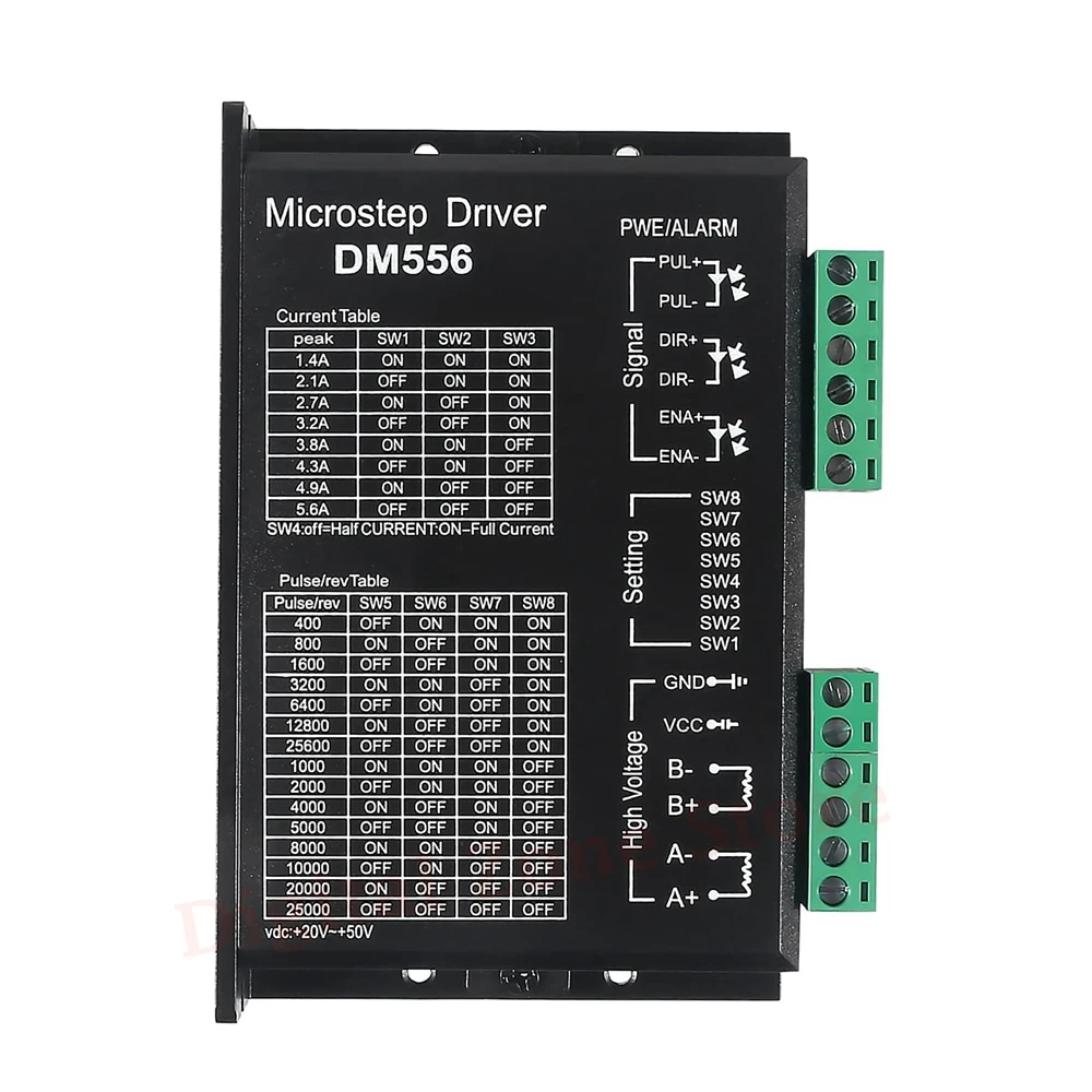 

Драйвер шагового двигателя DM556, 24-50 В постоянного тока 1,0-A DM556, 2-фазный контроллер шагового двигателя с ЧПУ