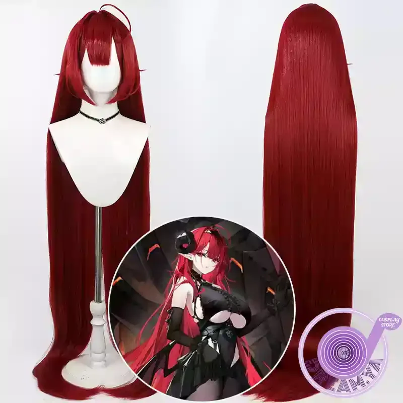 KMS Hindenburg Косплей Парик Azur Lane Темно-красный Длинные термостойкие синтетические