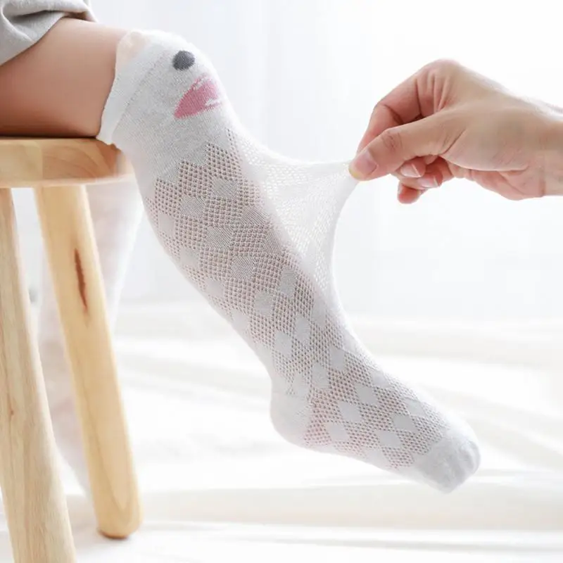 Носки Summer Mesh Breathable Thin Cotton Anti-mosquito Baby Socks Boneless Baby Knee High Long Children's Socks